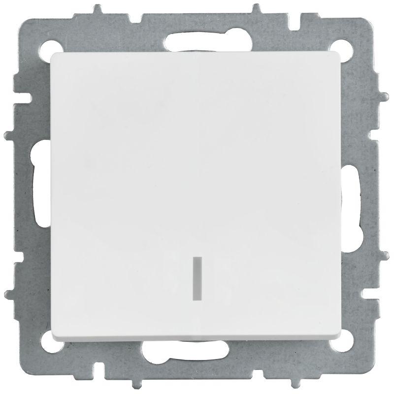 Выключатель проходной 1-кл. СП BRITE ВС10-1-7-БрАБ 10А с индикацией механизм арктич. бел. IEK BR-V12-1-10-K91