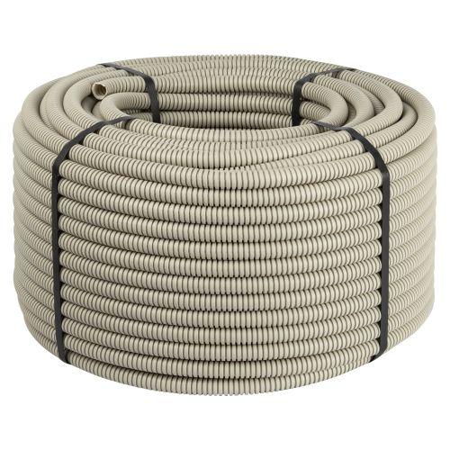 Труба гофрированная ПВХ тяжелая d20мм с протяжкой GOFR-20-100-PVC-T сер. (уп.100м) ЭРА Б0057954