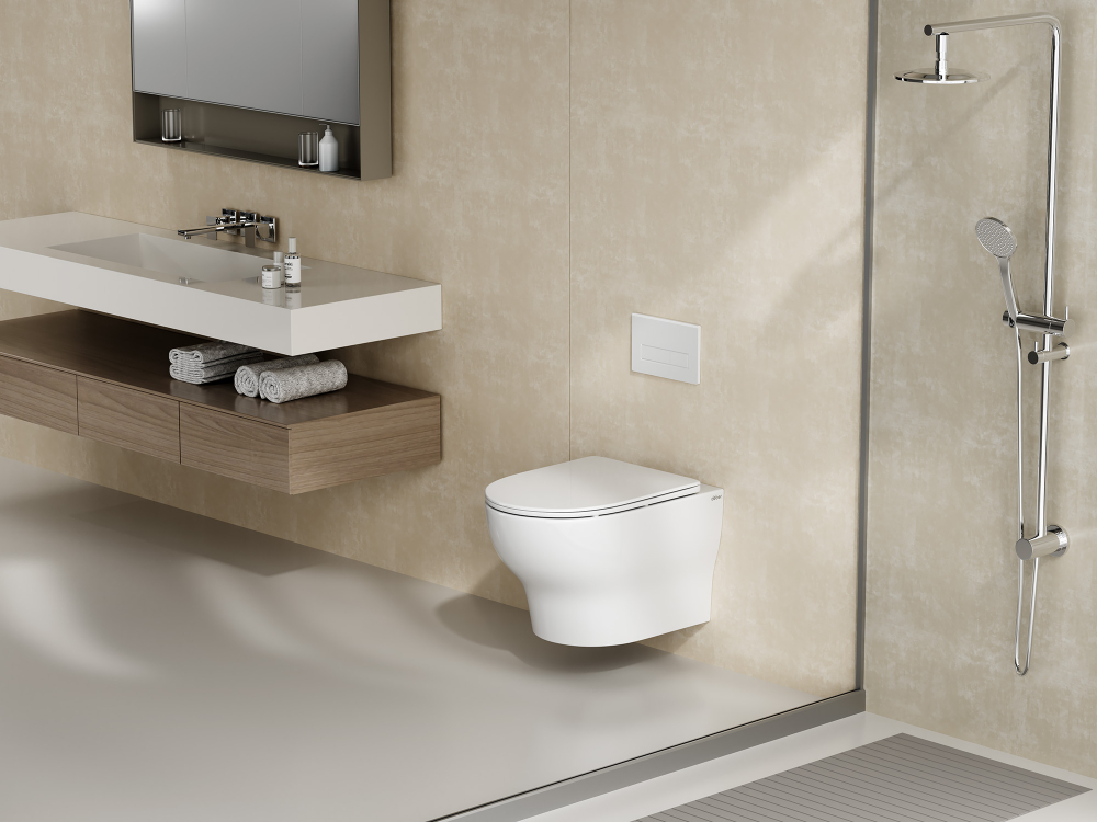 Унитаз ABBER Bequem AC1128 подвесной белый, безободковый, смыв торнадо