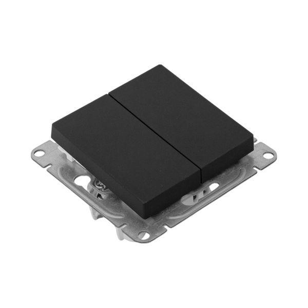 Выключатель кнопочный 2-кл. СП Эпика механизм черн. EKF UP1-SWB-23