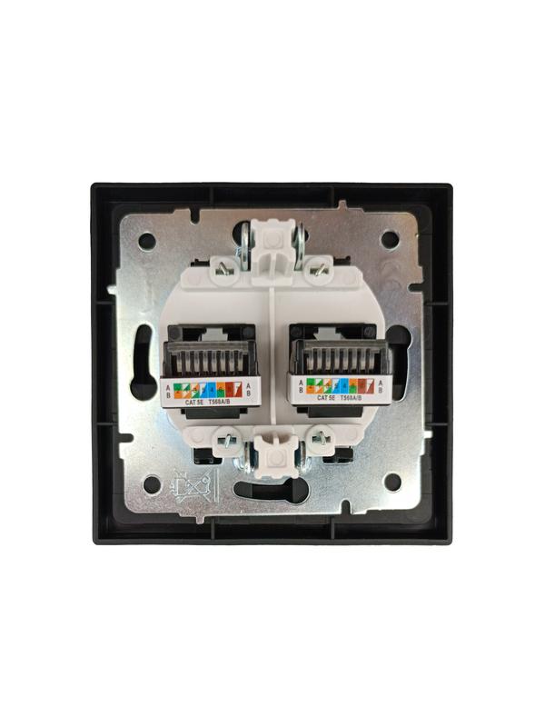 Розетка компьютерная 2-мест. СП ZIMA IP20 черн. бархат LEZARD 704-4288-141