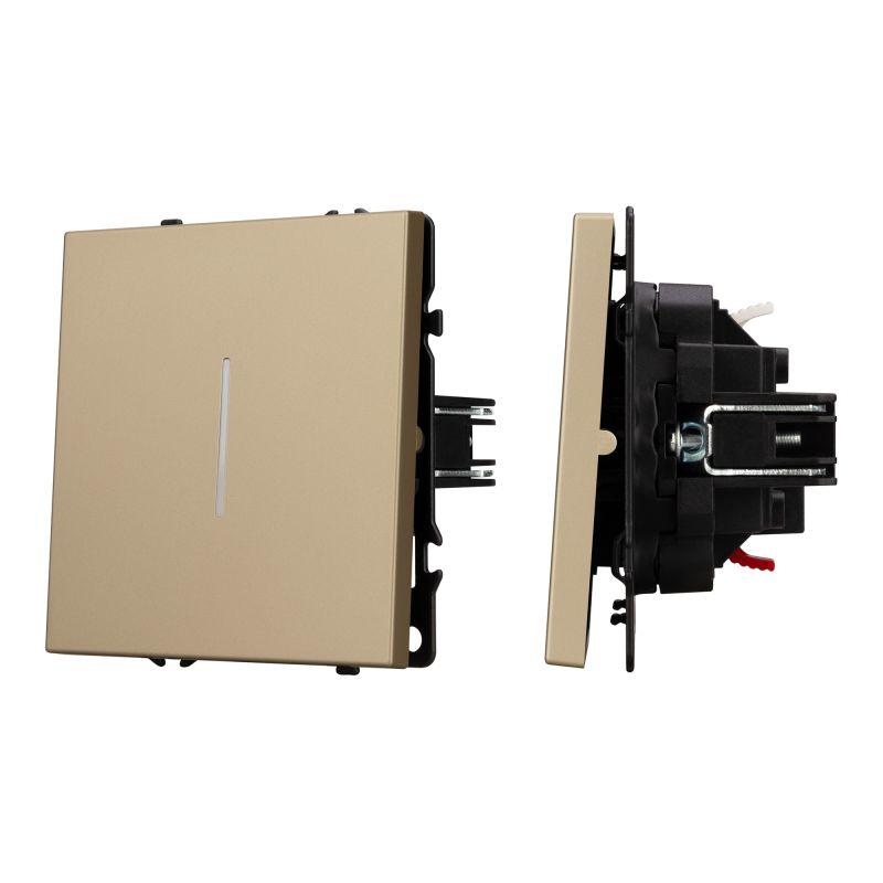 Механизм выключателя одноклавишный проходной LED SWT-NOBE-MKP1-SFPL-L-GD 230В 10А Arlight 054262