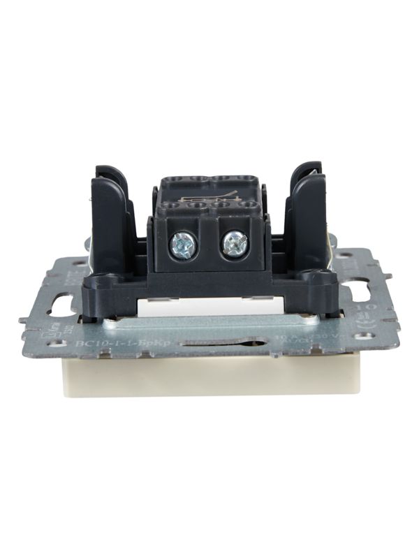 Выключатель 1-кл. СП BRITE ВС10-1-1-БрКр 10А с индик. механизм беж. IEK BR-V10-1-10-K10