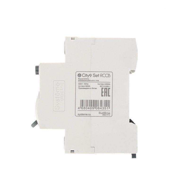 Выключатель дифференциального тока (УЗО) 4п 40А 100мА тип AC City9 Set 400В SE C9R56440