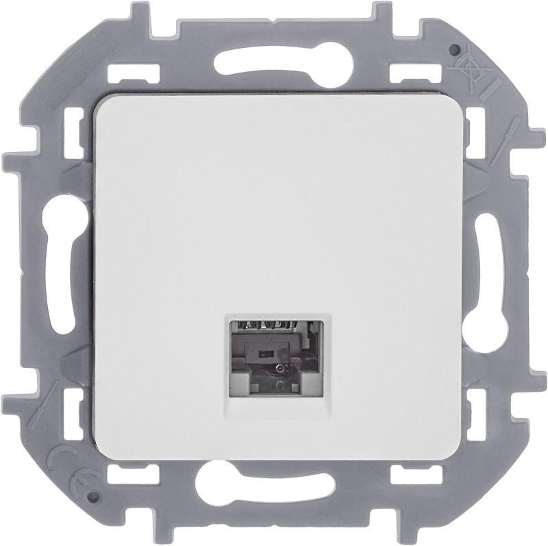 Розетка компьютерная Inspiria RJ45 кат.6 UTP механизм бел. IEK 673830