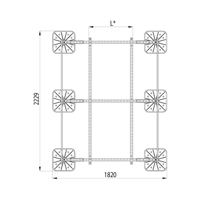 Конструкция опорная для установки оборудования TECHNORAPTOR FOOT 1500х2000 тип 2 HD КМ TR0235