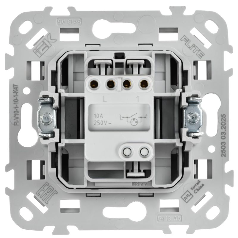 Выключатель 1-кл. СП FLITE ВС11-1-1-ФлА 10А с индикацией механизм алюм. IEK FI-V10-1-10-1-K47