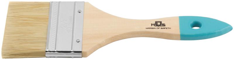 Кисть флейцевая натур. светлая щетина деревянная ручка 2.5дюйм (63мм) MOS 00706М