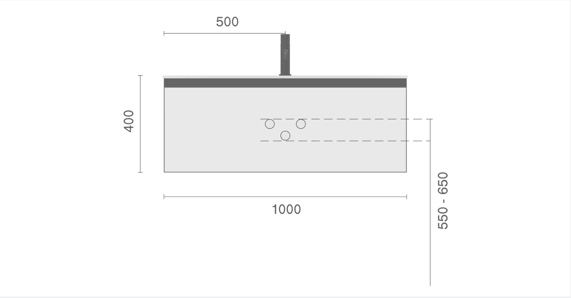 QUATRO 1 100CM тумба OAK ANTHRACITE профиль ANTHRACITE