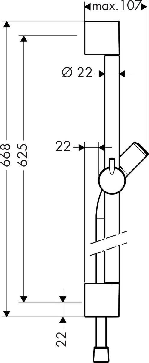 Душевая штанга Hansgrohe Unica 27611000 со шлангом