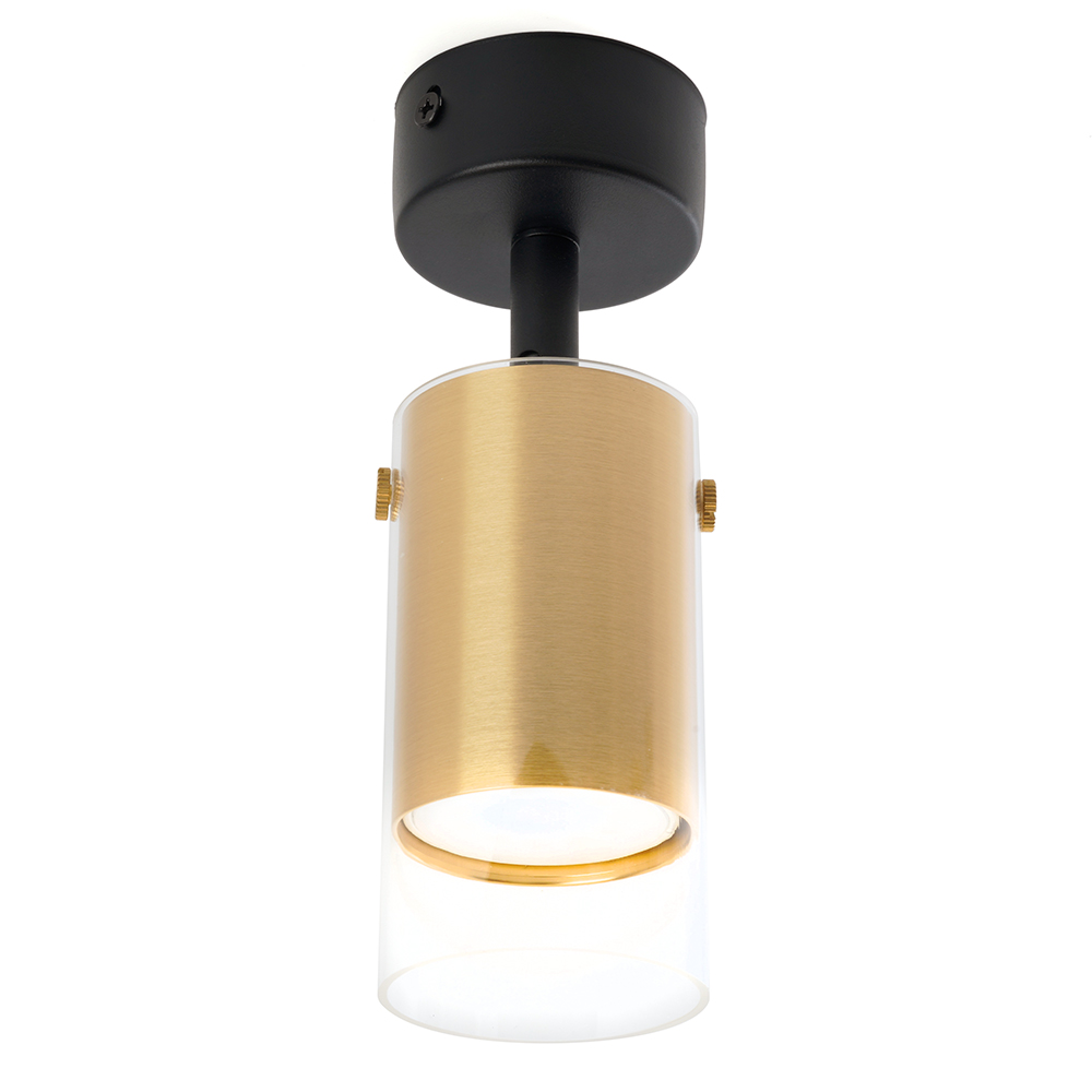 Светильник ДБО GU10 без лампы наклонный золото черный