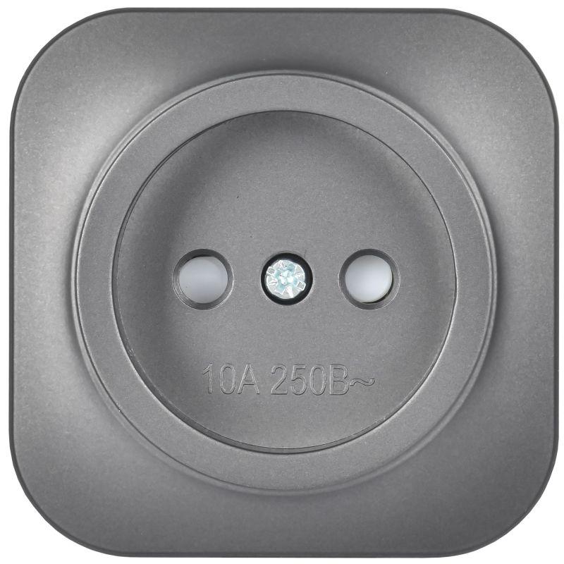 Розетка ОП GLORY РСш20-2-ХСм 10А без заземл. защ. шторки сталь матов. IEK ERH13-K46M-10