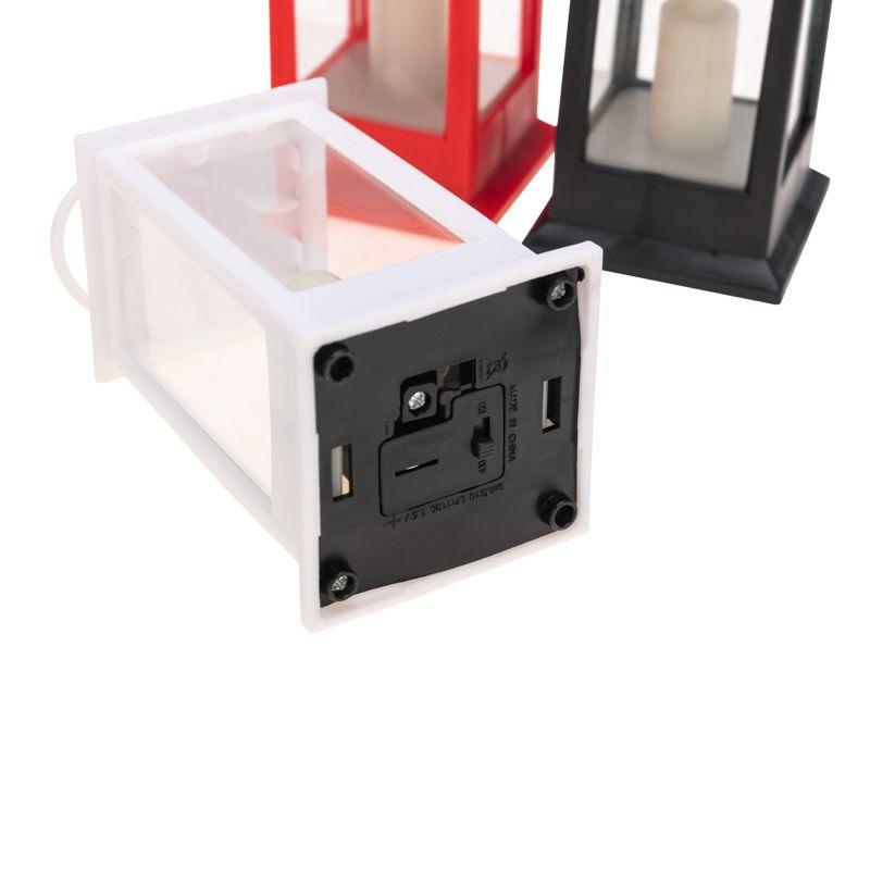 Набор из 3 фонарей со свечкой 5.5х5.5х12.5см тепл. бел. 3хLR1130 корпус бел. красн. черн. Neon-Night 513-020