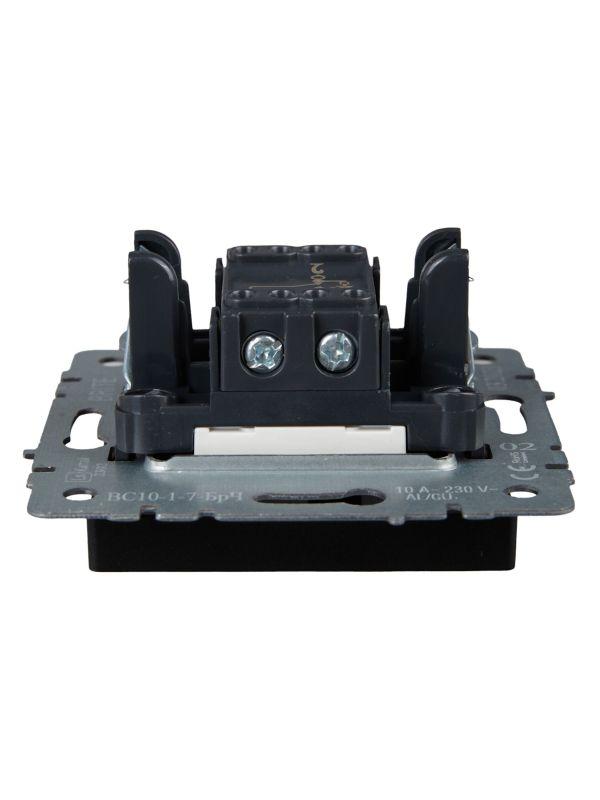 Выключатель проходной 1-кл. СП BRITE ВС10-1-7-БрЧ 10А с индик. механизм черн. IEK BR-V12-1-10-K02