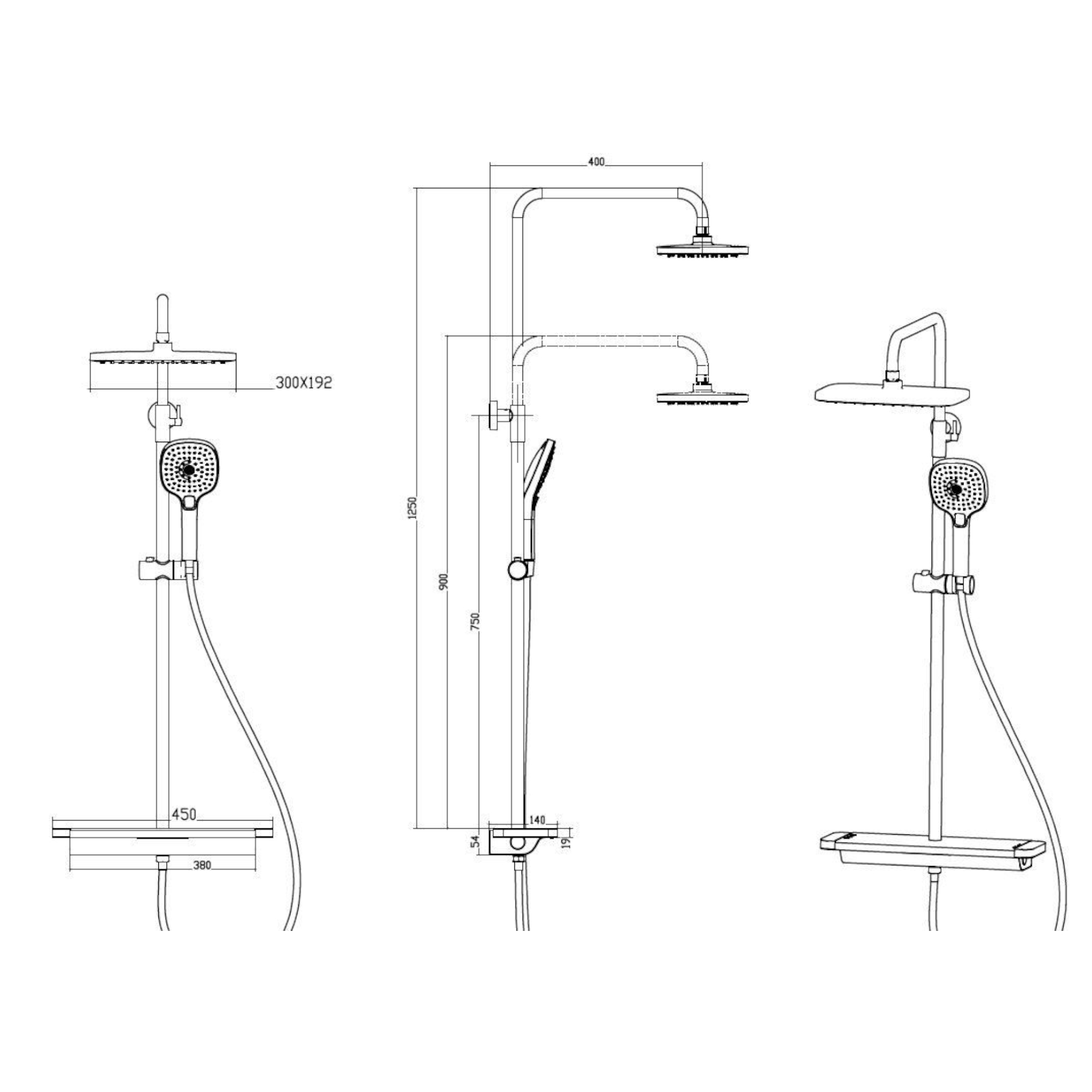 Душевая система Savol SK-H3145H, черный