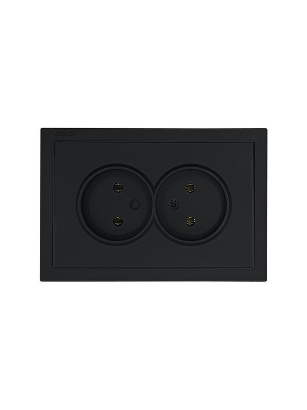 Розетка 2-мест. с/з СП ZIMA IP20 16А ПБТ безвинт. зажим черн. бархат LEZARD 704-4200-127BQC