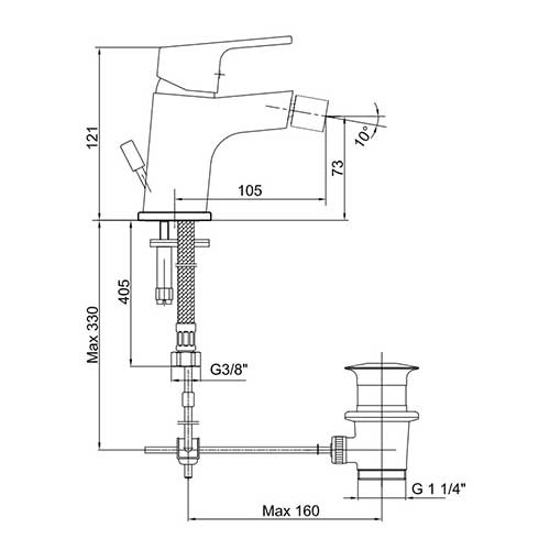Смеситель ECA Tiera 102110195EX для биде