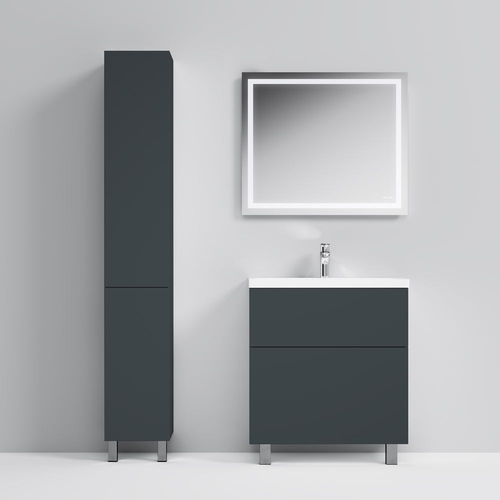 M90FSX07522GM32 GEM, База под раковину, напольная, 75 см, 2 ящика push-to-open, графит матовый