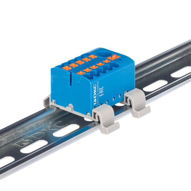 Блок распределительный зажим push-in 1 ввод 6кв.мм 10 точек подключения 25кв.мм син. DKC DTP1-110-104SPUB