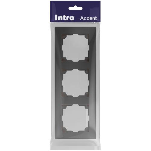 Рамка 3-м СП Accent 6-503-07 графит Intro Б0063791