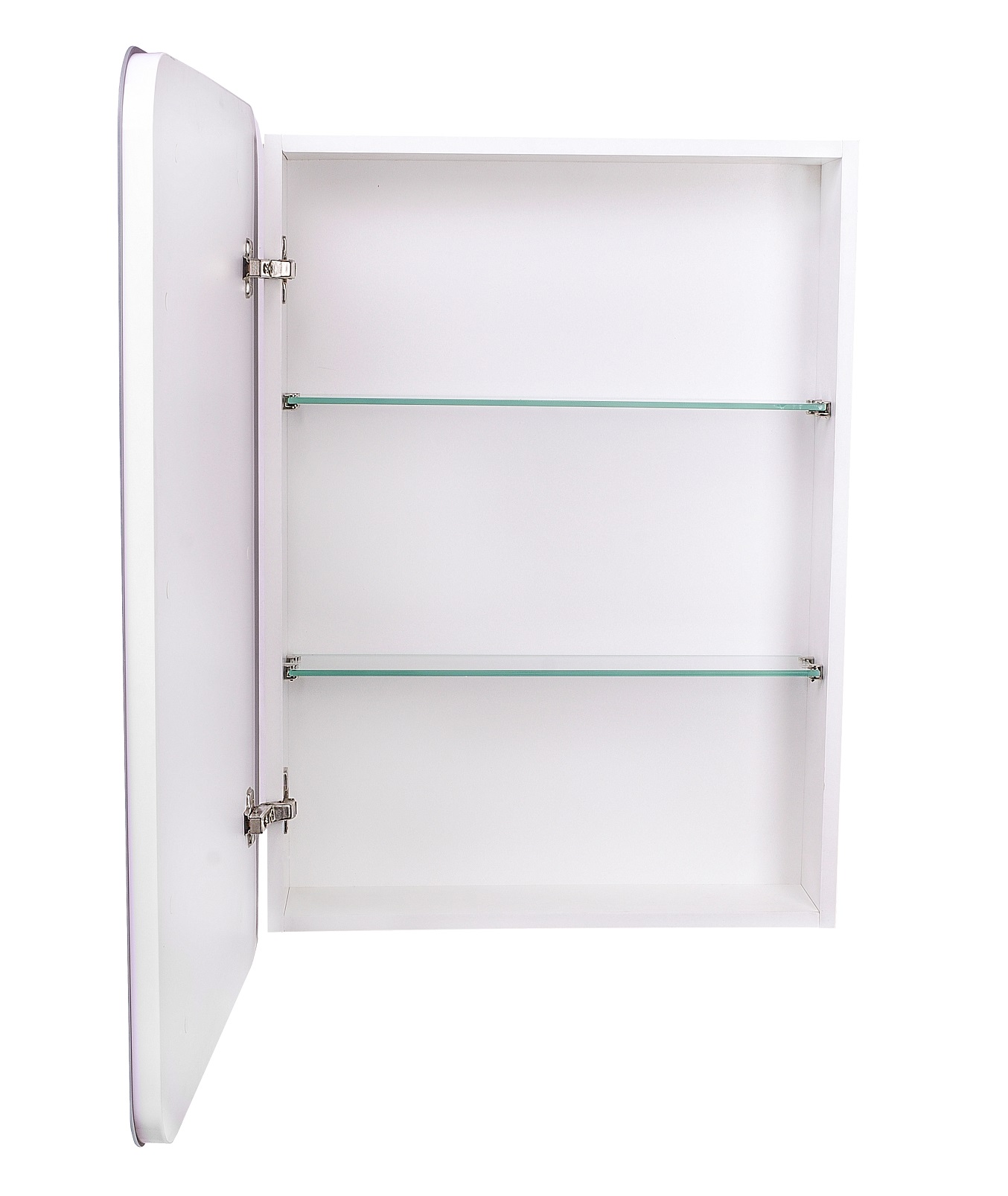 Зеркало-шкаф "Каре 55*80 левое" с подсветкой, сенсор на зеркале