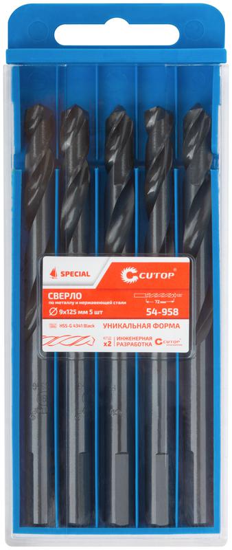 Сверло по металлу Special HSS-G 9х125/72мм (уп.5шт) Cutop 54-958