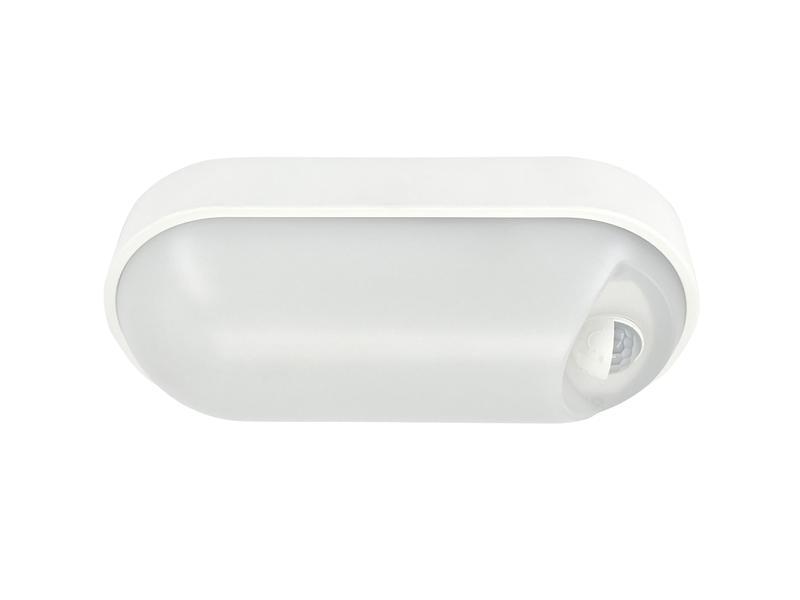 Светильник светодиодный WP 15 C 12W OP 840 W10L22 WH MDM 220х106х60мм 12Вт 4000К IP54 ЖКХ овал. пылевлагозащ. с датчиком движ. бел. Русский Свет 15071524500