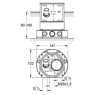 Монтажный набор для напольного излива для ванны Grohe 45984001