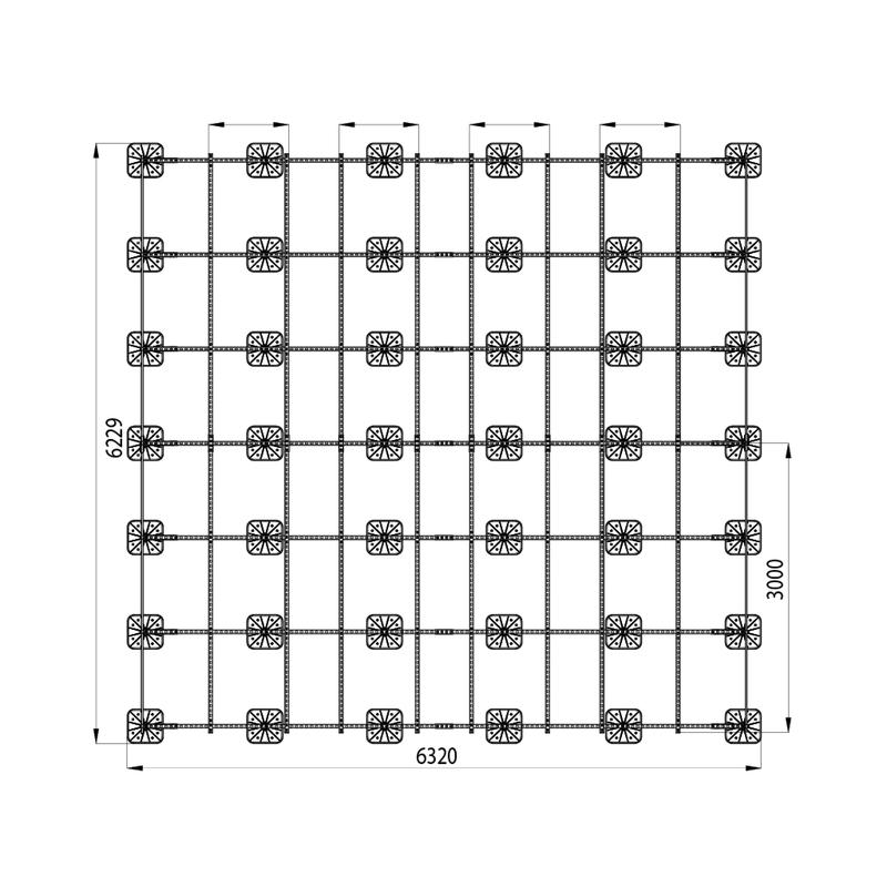 Конструкция опорная для установки оборудования TECHNORAPTOR FOOT 6000х6000 HD КМ TR0269