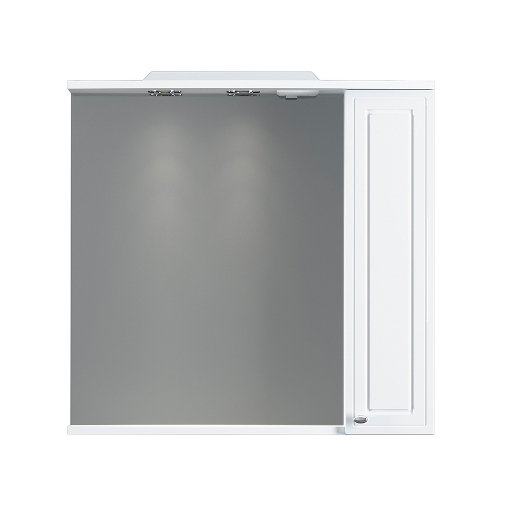 M41MPR0751WG Palace One, зеркало, частично зеркальный шкаф, правый, 75 см, с подсветкой, белый, глян