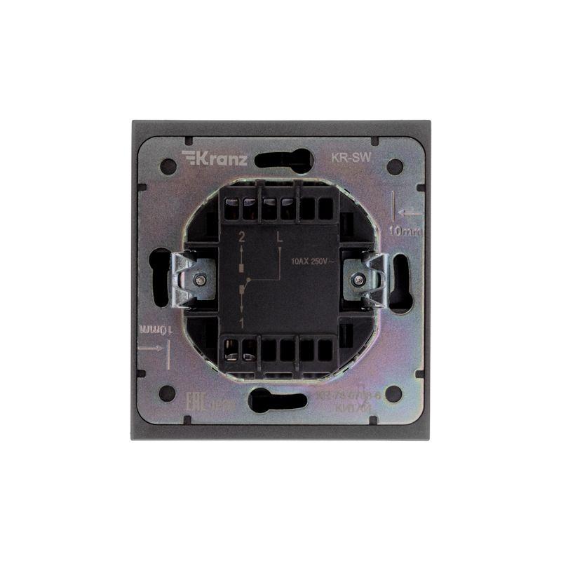 Выключатель проходной (переключатель) 1-кл. СП STRONG MIELE 10А графит Kranz KR-78-0708-6