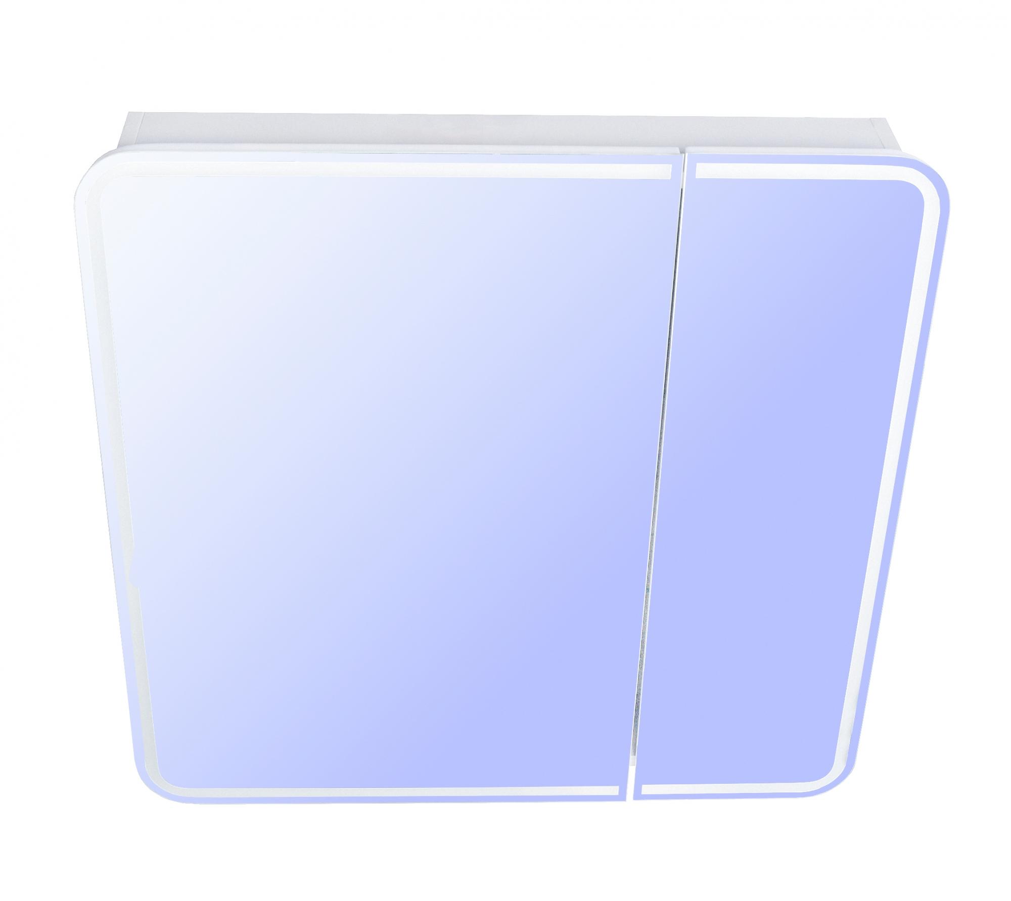 Зеркало-шкаф "Каре 80*80" с подсветкой, сенсор на зеркале