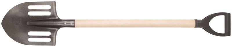 Лопата штыковая облегченная 210х385х1440мм V-ручка; деревянный черенок; рельсовая сталь 77192