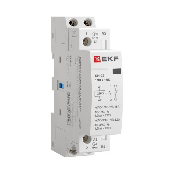 Контактор модульный КМ 25А NО+NC (1 мод.) EKF km-1-25-11