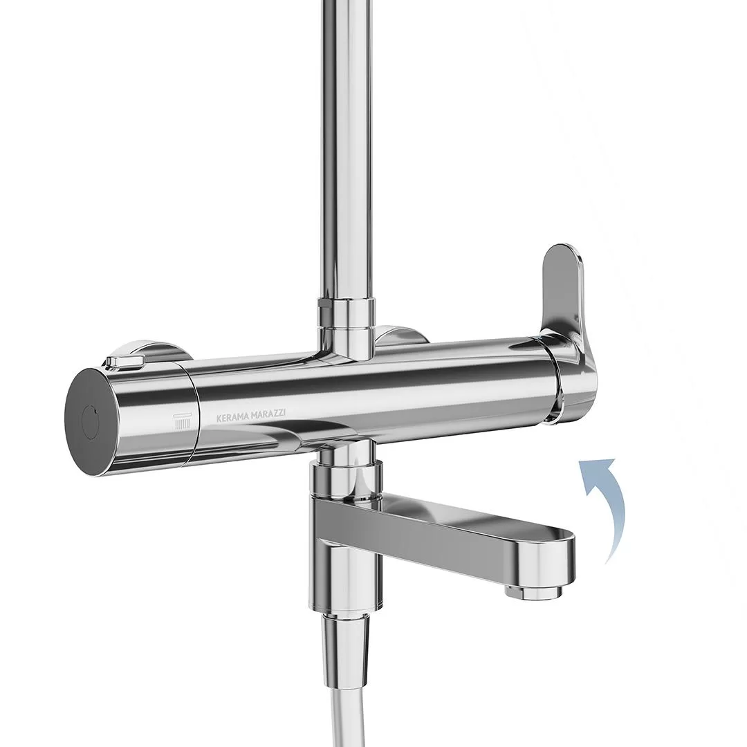 Душевая колонна FONTE на 3 потока с пов.изливом и  механическим смесителем, хром