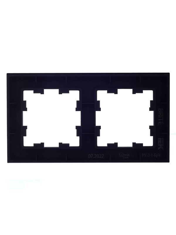 Рамка 2-м BRITE РУ-2-1-БрЧ металл черн. IEK BR-M22-M-K02