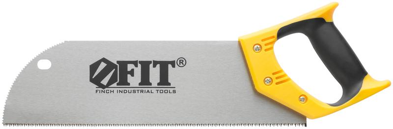 Ножовка по фанере с запилом черно-желтая ручка 350мм 12 TPI FIT 41284
