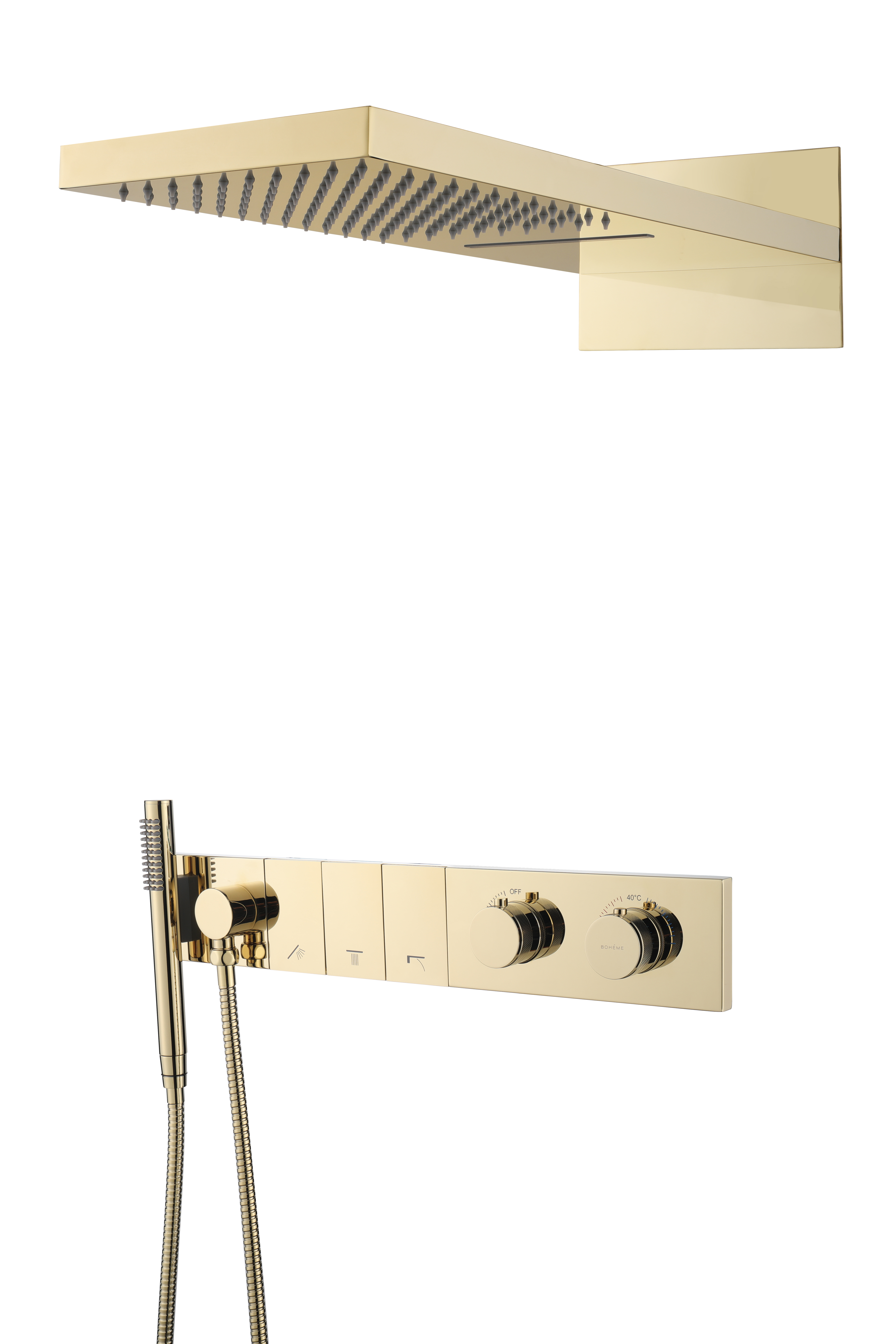 Встроенная душевая система  ZODIAC с термостатом, трехпозиционная GOLD
