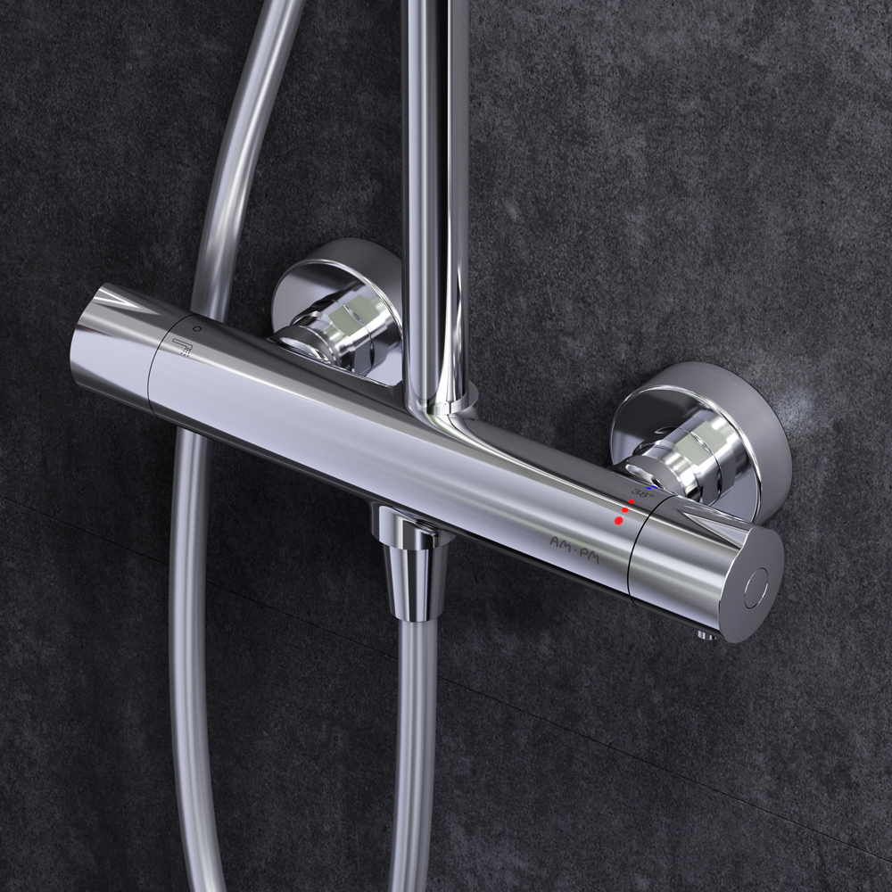 F0780464 Like,душ.система набор:см-ль д/душа термостат,верх.душ d250 мм, ручной душ 120 мм, 3 функци