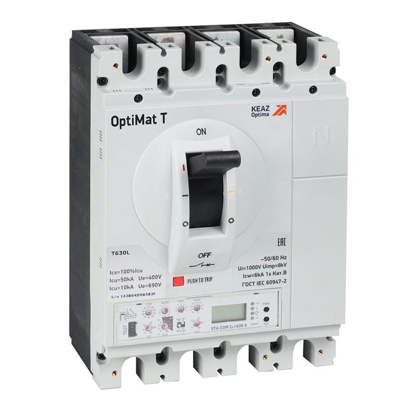 Выключатель автоматический для защиты двигателя OptiMat T630L ETA-M 630A 3P КЭАЗ 355914