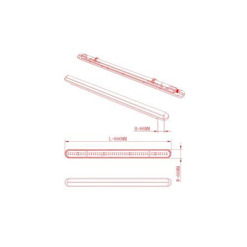 Светильник светодиодный SPP-201-0-40K-018 18Вт 4000К IP65 1710лм 600мм линейный матов. Эра Б0047172