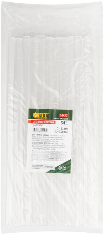 Стержень клеевой 11х300мм 1кг бесцвет. (уп.35шт) FIT 14430