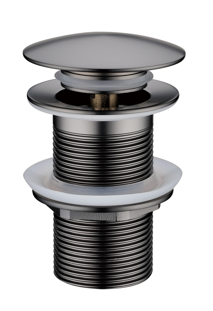 Слив для раковины, автомат(клик-клак) Gun Metall с переливом