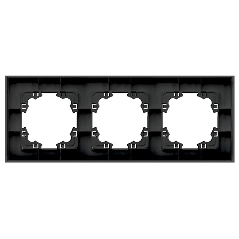 Рамка 3-м Афина стеклянная графит UNIVersal 2256