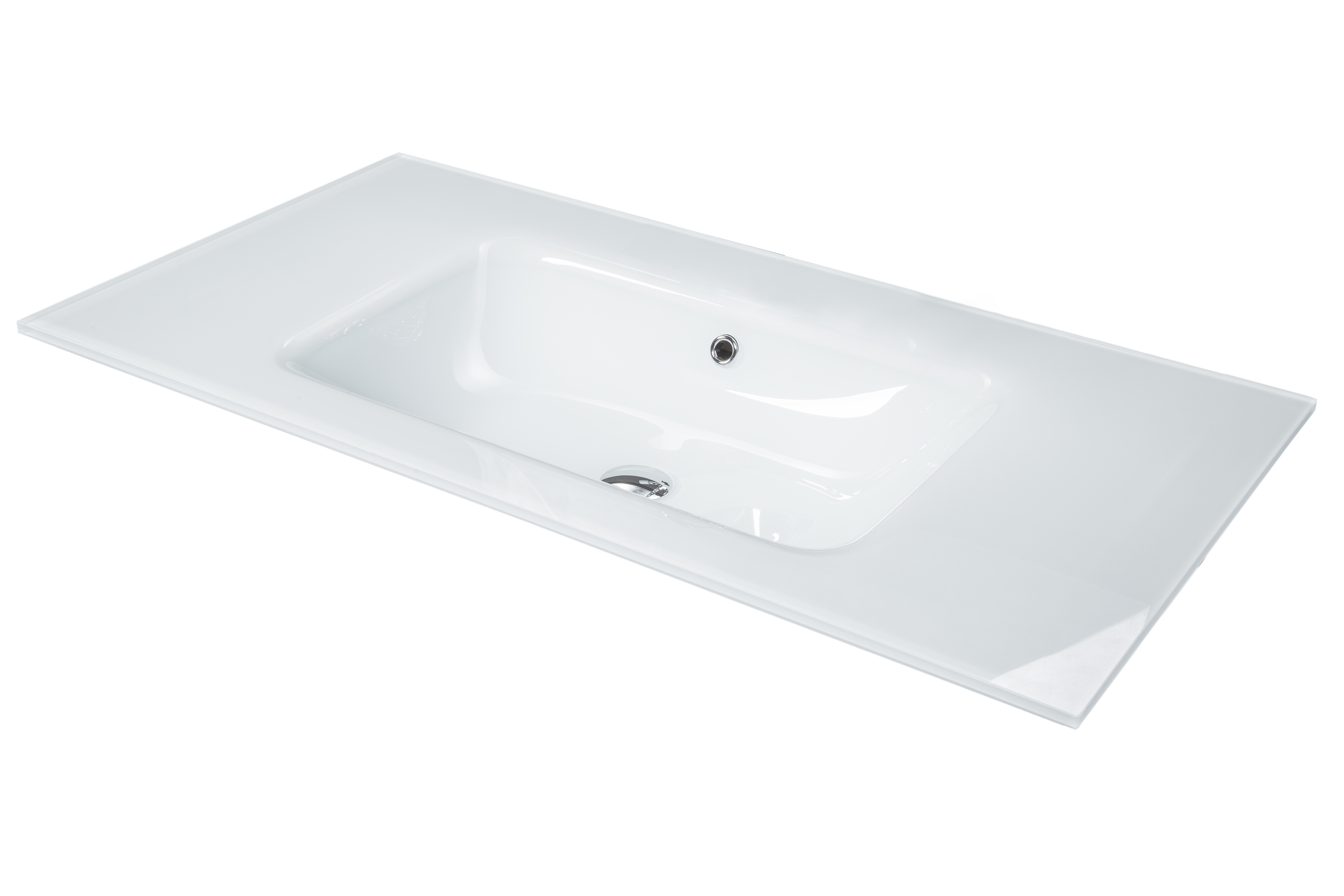 Столешница стекло 100см моноблок Жемчужный Белый Lucido