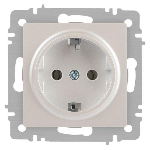 Розетка 1-м СП Accent 6-202-06 16А IP20 250В 2P+E Schuko перламутр. Intro Б0063695