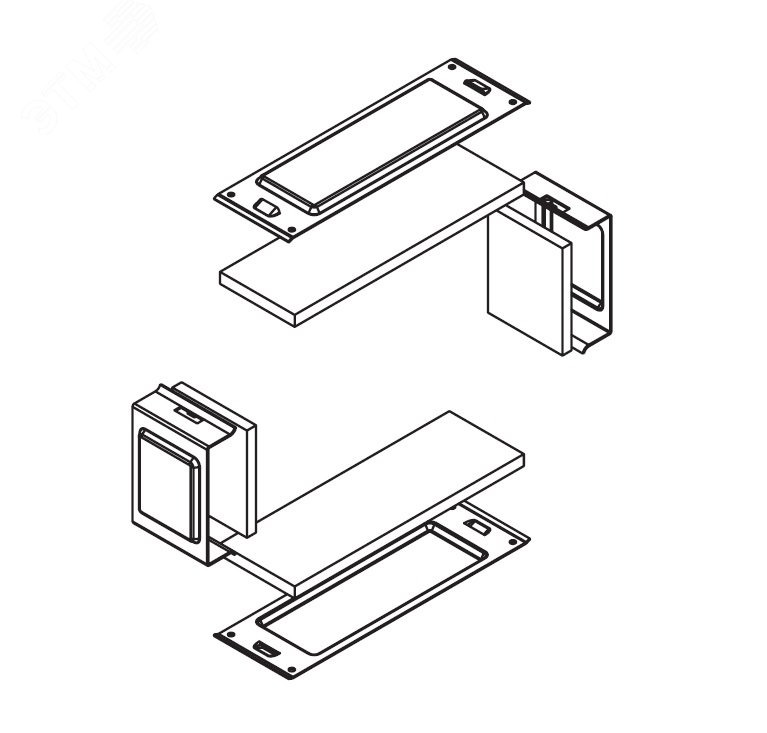 Комплект для обеспечения степени защиты IP44 в    местах соединения секций лотков 200х50