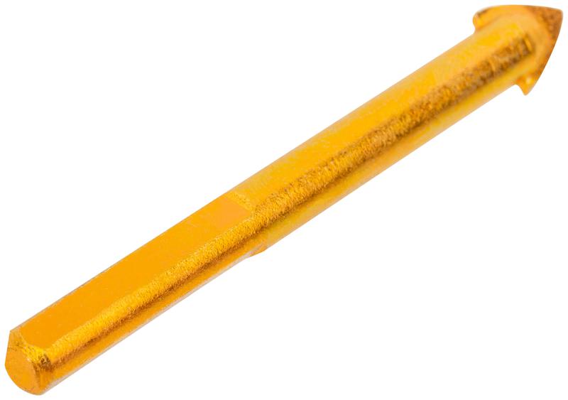 Сверло универсальное по кафелю стеклу керамограниту бетону кирпичу 10х80мм трехгранный хвостовик КУРС 35176