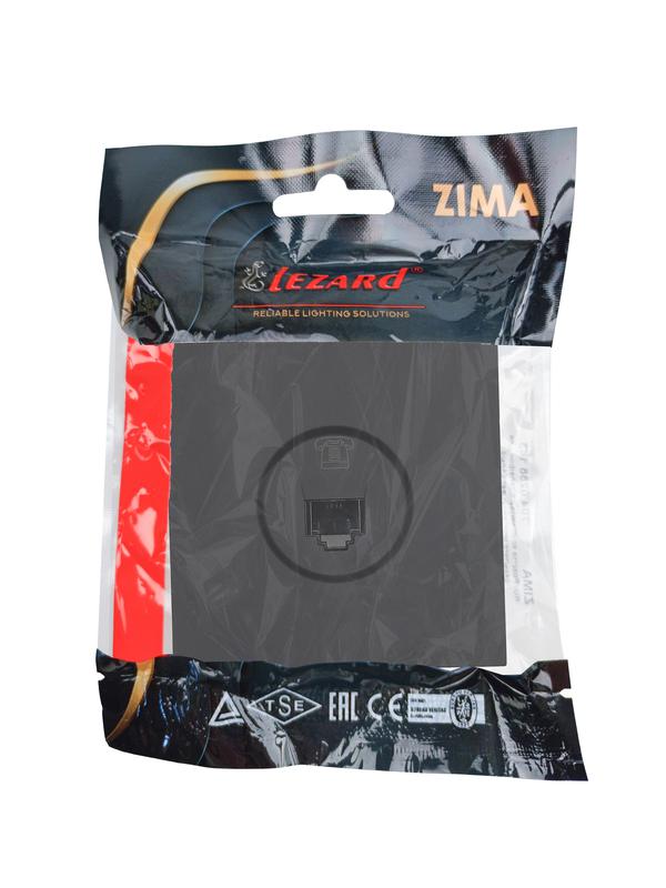 Розетка телефонная евро СП ZIMA IP20 черн. бархат LEZARD 704-4288-137