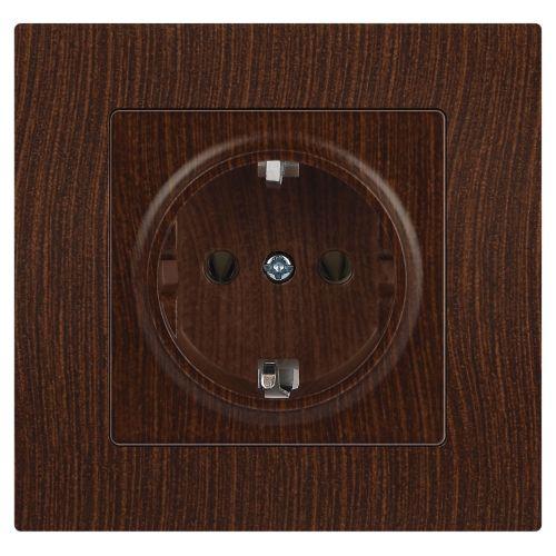 Розетка 1-м СП Accent 6-202-10 16А IP20 250В 2P+E Schuko венге Intro Б0063703
